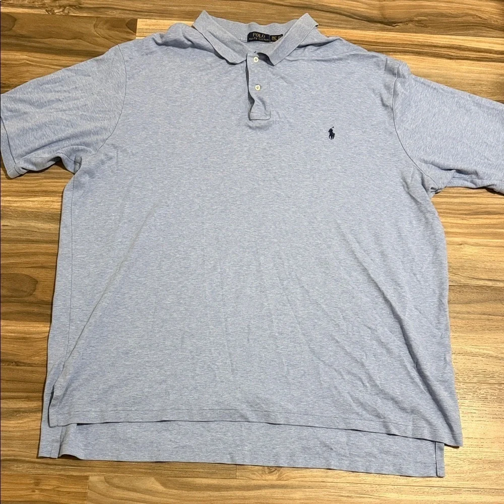 Polo Ralph Lauren Polo Shirt Mens 4XLT Tall Blue Heather Soft Touch Classic Fit